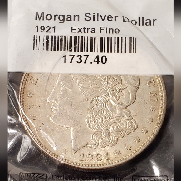 1921P Morgan Silver Dollar Coi Extra Fine 1921 Morgan Silver Dollar - Picture 3 of 11